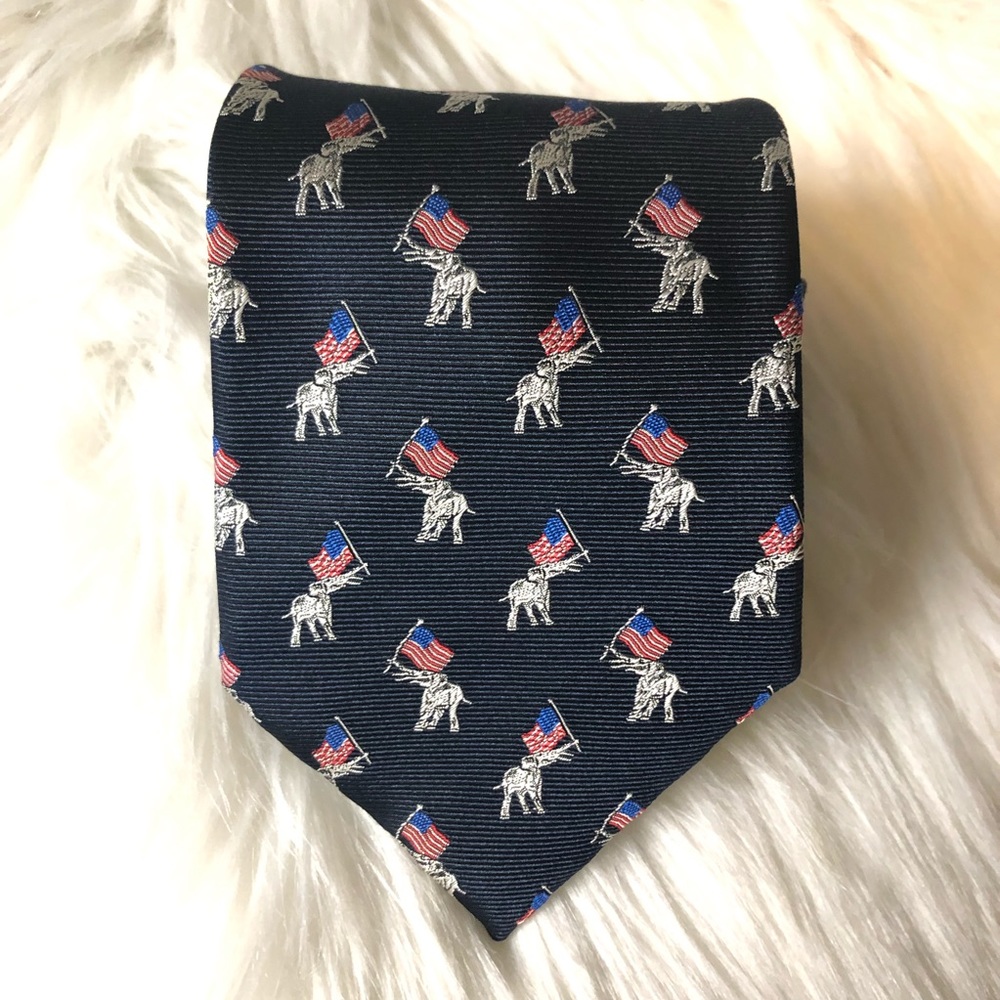 Ashford & Brooks Blue Patriotic Republican Tie